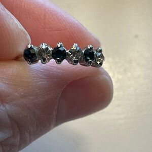 Elegant Sapphire & Ice (like) Six -Stone Beautiful and delicate Ring